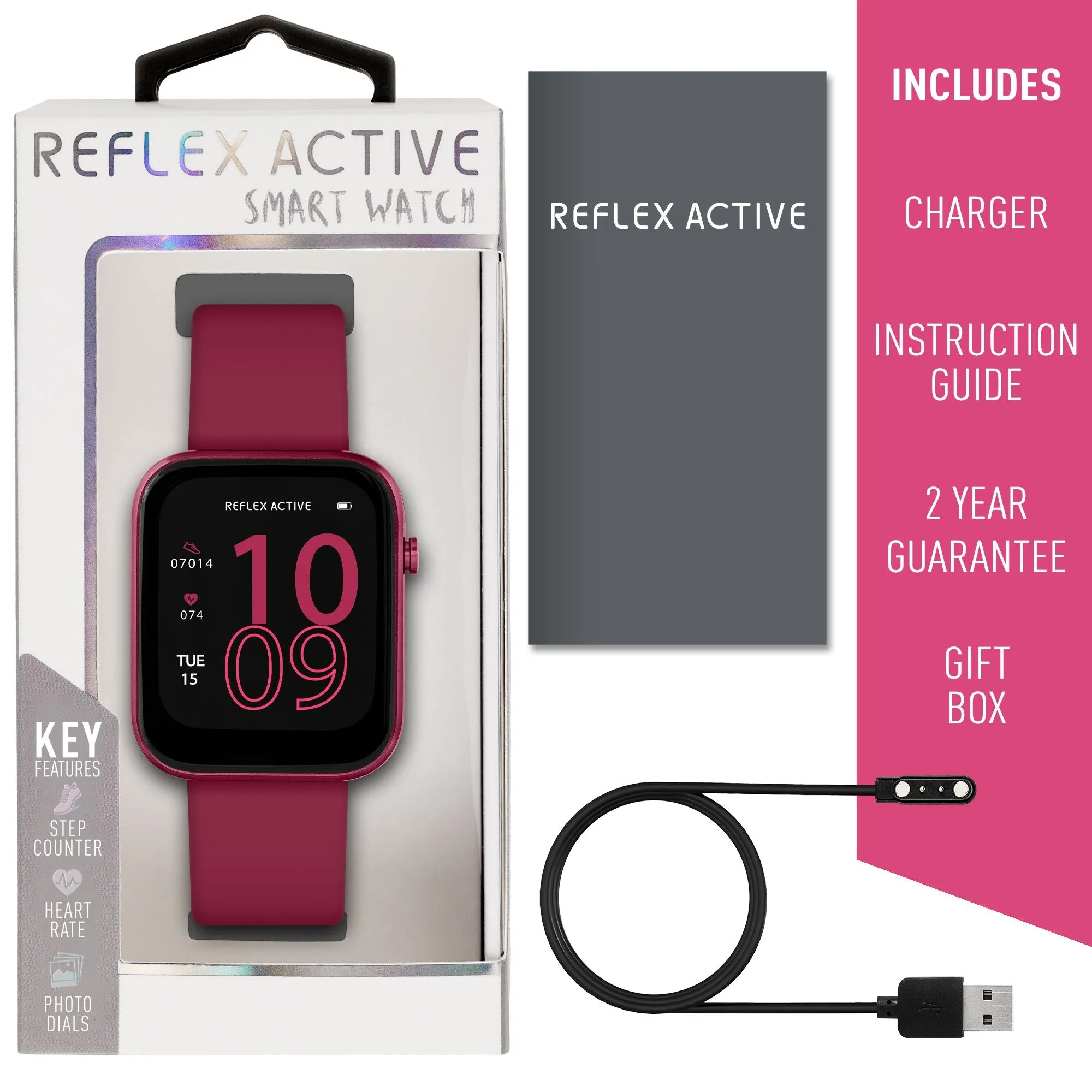 Reflex Active Series 12 Berry Silicone Smartwatch RA12-2158