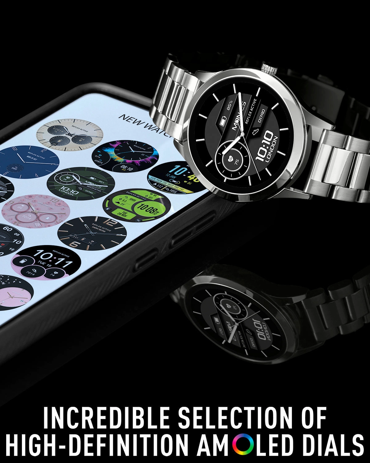 Reflex Active SERIES 31 AMOLED Silver Steel Bracelet Smart Watch RA31-4093
