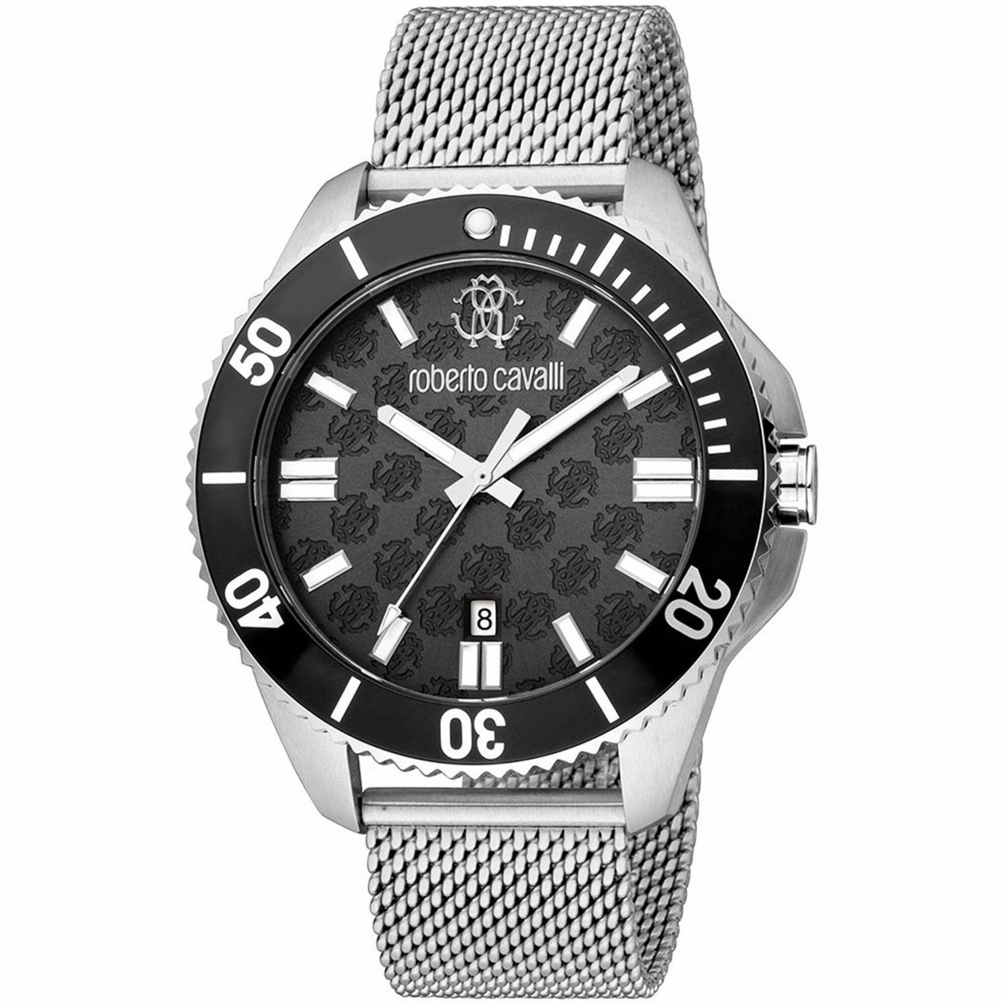 Roberto Cavalli Men's Watch - Classic Black Dial Steel Bracelet | RC5G013M0045