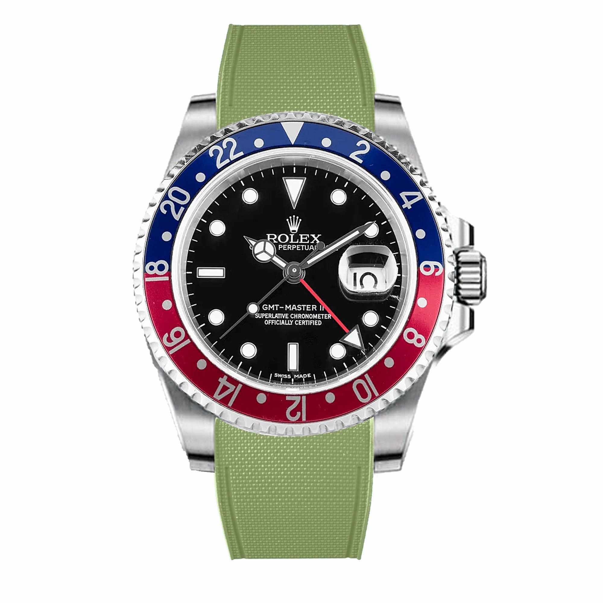 Rolex - R Strap Premium  Cordura pattern rubber watch band for GMT Master II non-ceramic & Jubilee strap