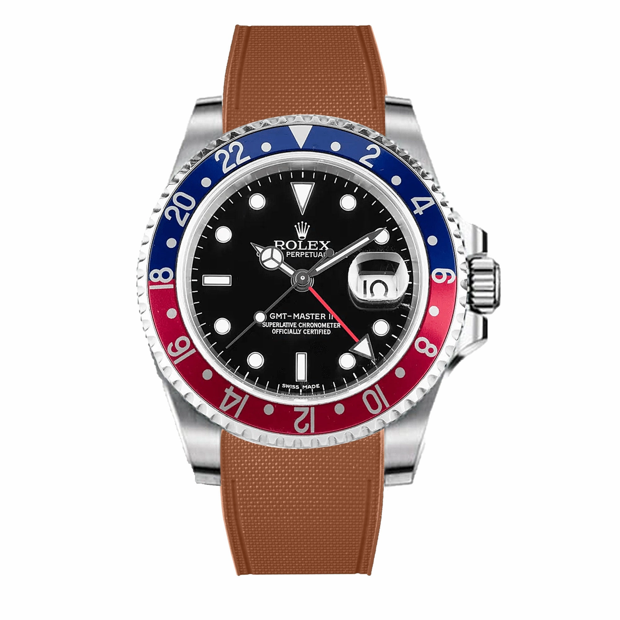 Rolex - R Strap Premium  Cordura pattern rubber watch band for GMT Master II non-ceramic & Jubilee strap