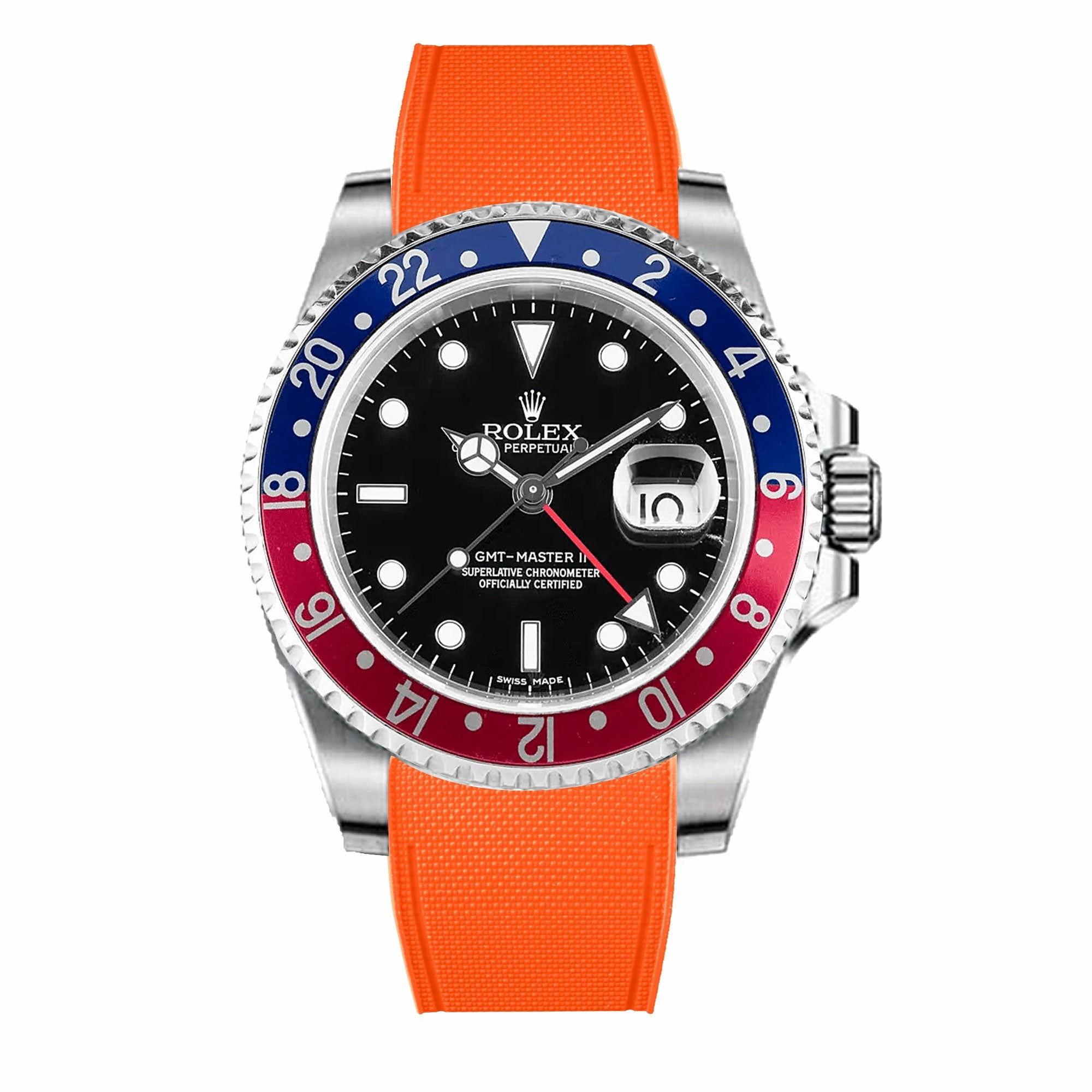 Rolex - R Strap Premium  Cordura pattern rubber watch band for GMT Master II non-ceramic & Jubilee strap