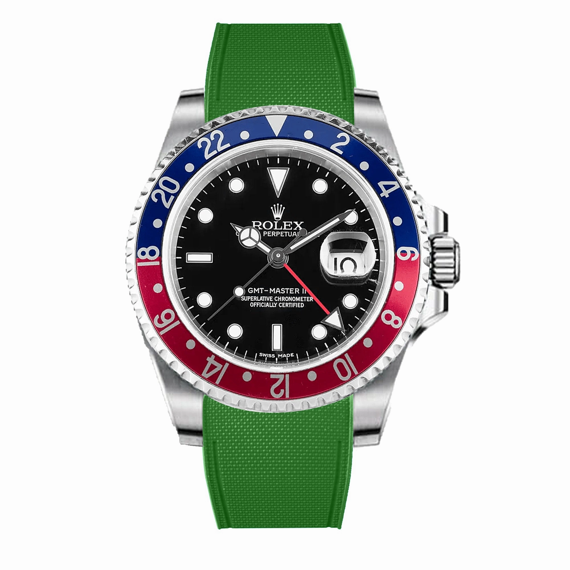 Rolex - R Strap Premium  Cordura pattern rubber watch band for GMT Master II non-ceramic & Jubilee strap