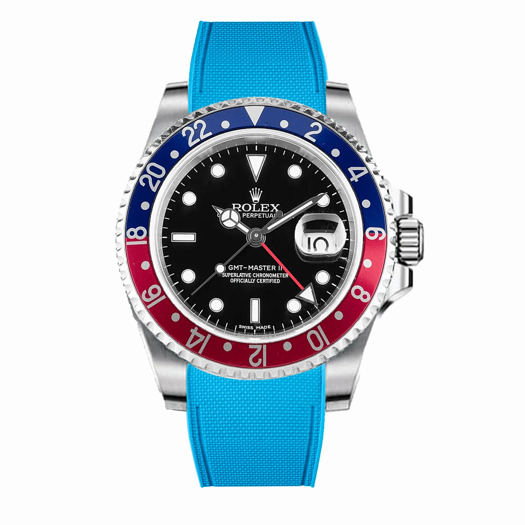 Rolex - R Strap Premium  Cordura pattern rubber watch band for GMT Master II non-ceramic & Jubilee strap
