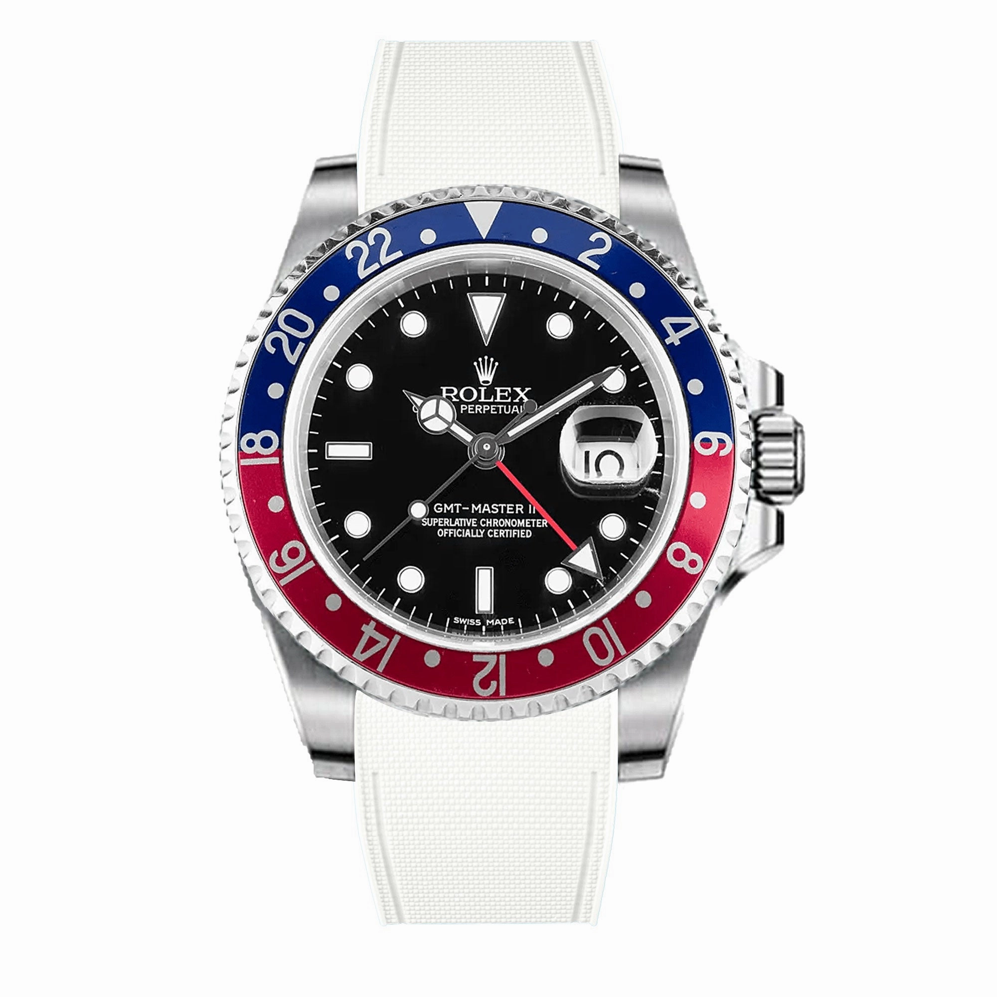 Rolex - R Strap Premium  Cordura pattern rubber watch band for GMT Master II non-ceramic & Jubilee strap