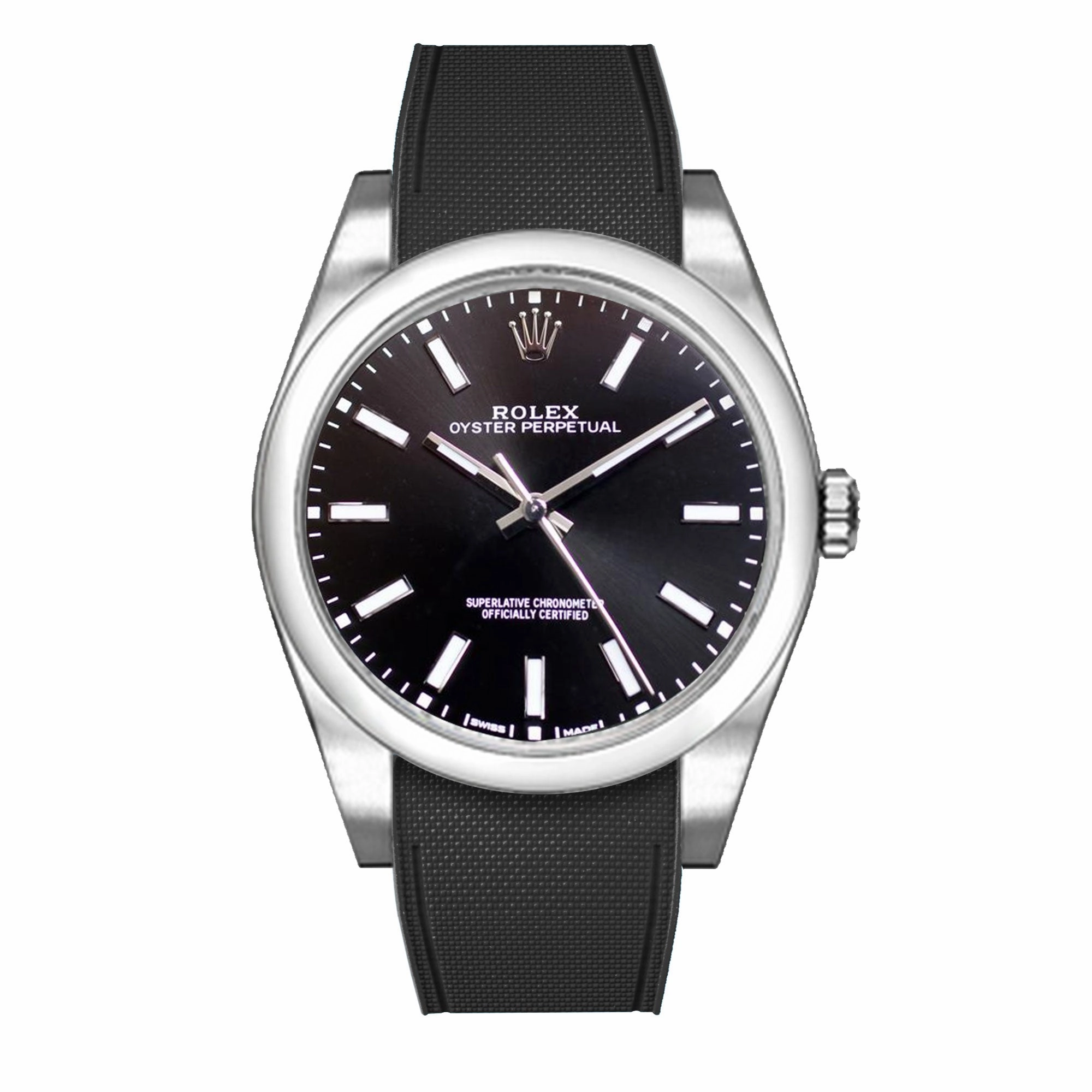 Rolex - R Strap Premium  Cordura pattern rubber watch band for Oyster Perpetual 39mm