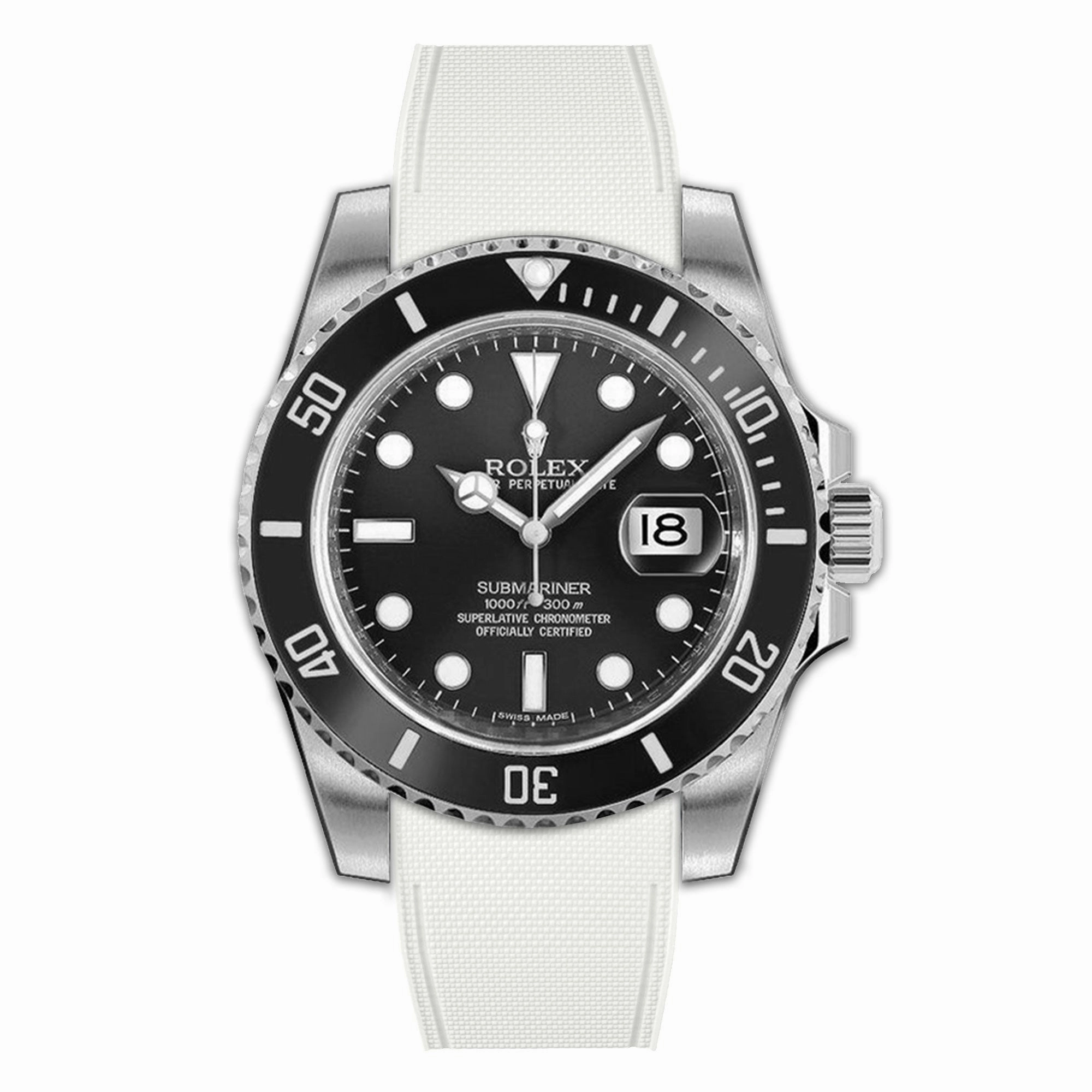 Rolex - R Strap Premium  Cordura pattern rubber watch band for Submariner 40mm (pre 2010) non-ceramic & Oyster clasp.