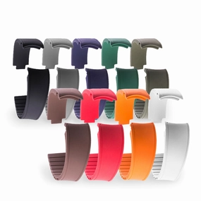 Rolex - R Strap watch band - Rubber (black, grey, blue, green, red, white, orange, kaki, white)