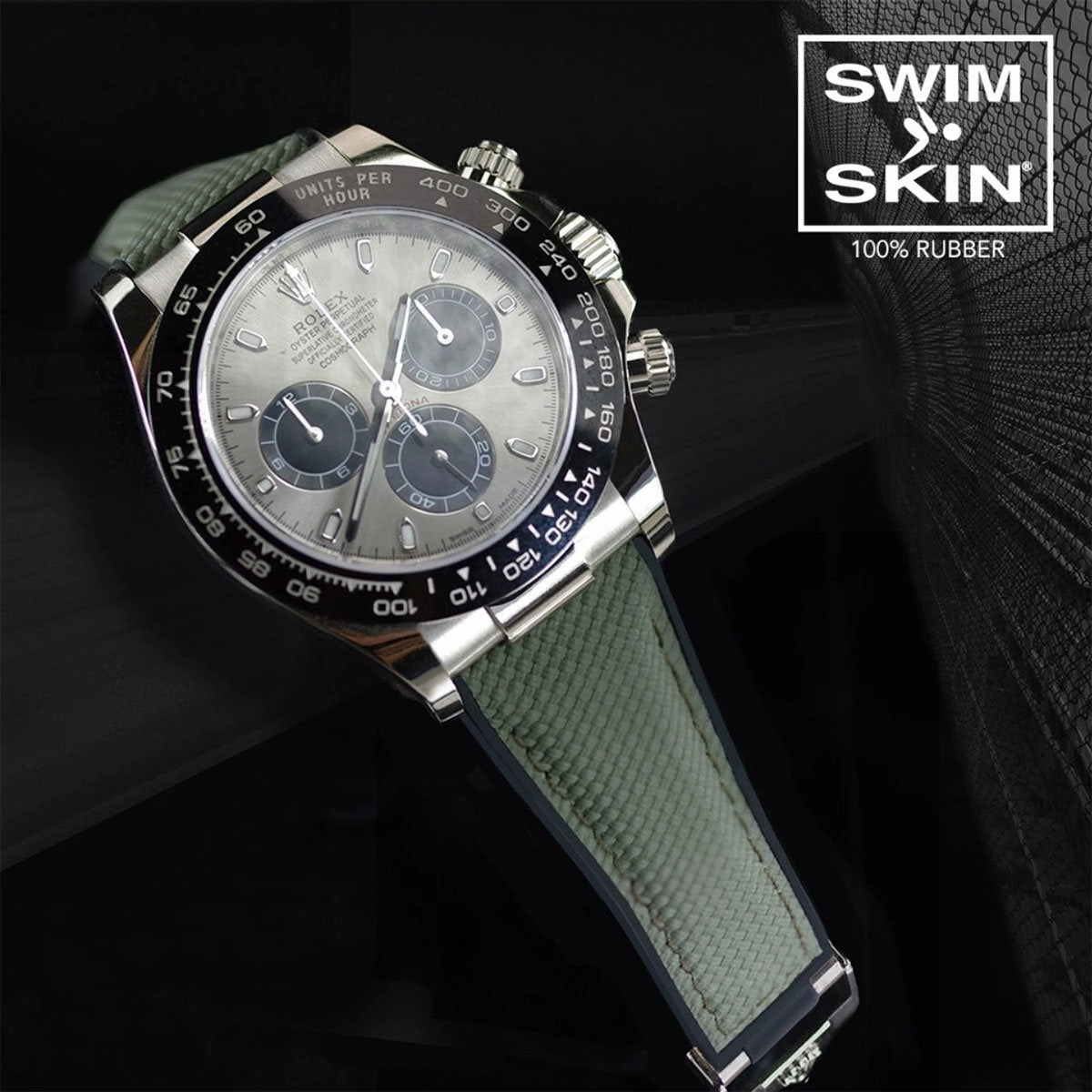 Rolex - Rubber B strap for Daytona on Oysterflex Bracelet - SwimSkin Alligator & Ballistic