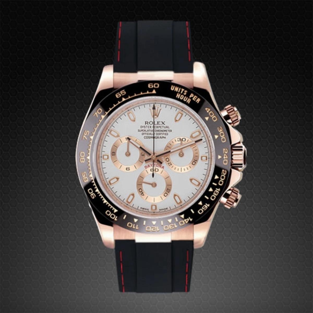 Rolex - Rubber B strap for rose gold Daytona on Leather watch band