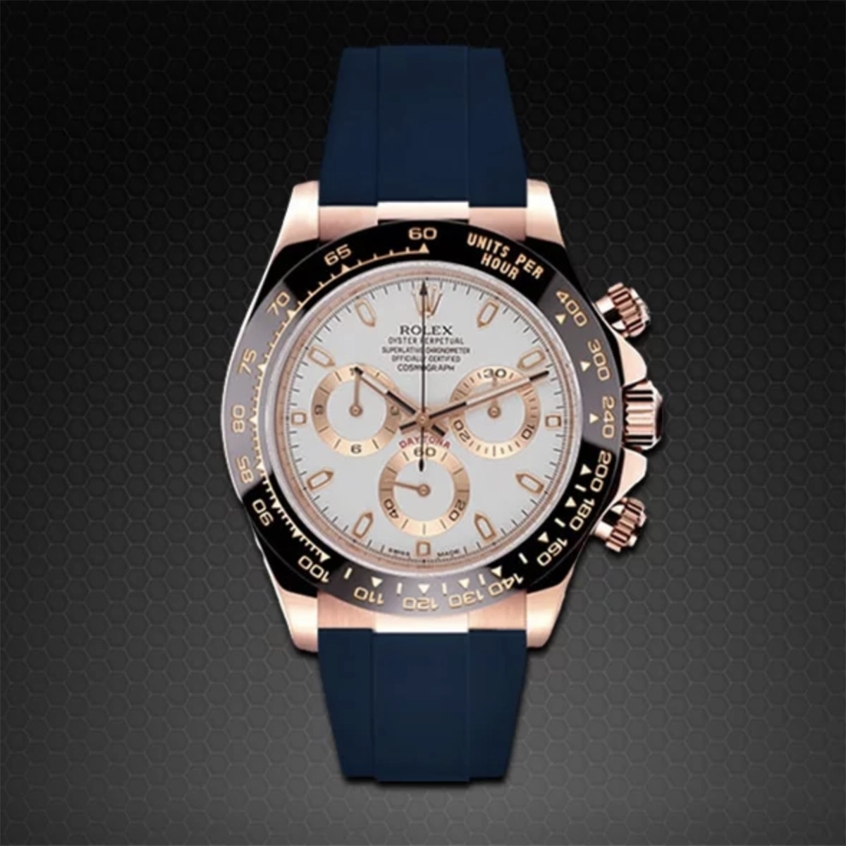 Rolex - Rubber B strap for rose gold Daytona on Leather watch band