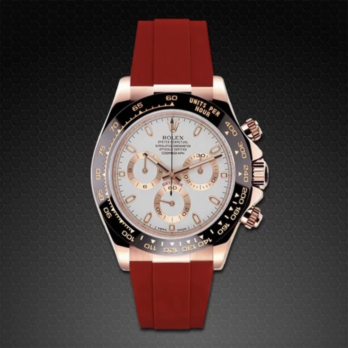 Rolex - Rubber B strap for rose gold Daytona on Leather watch band
