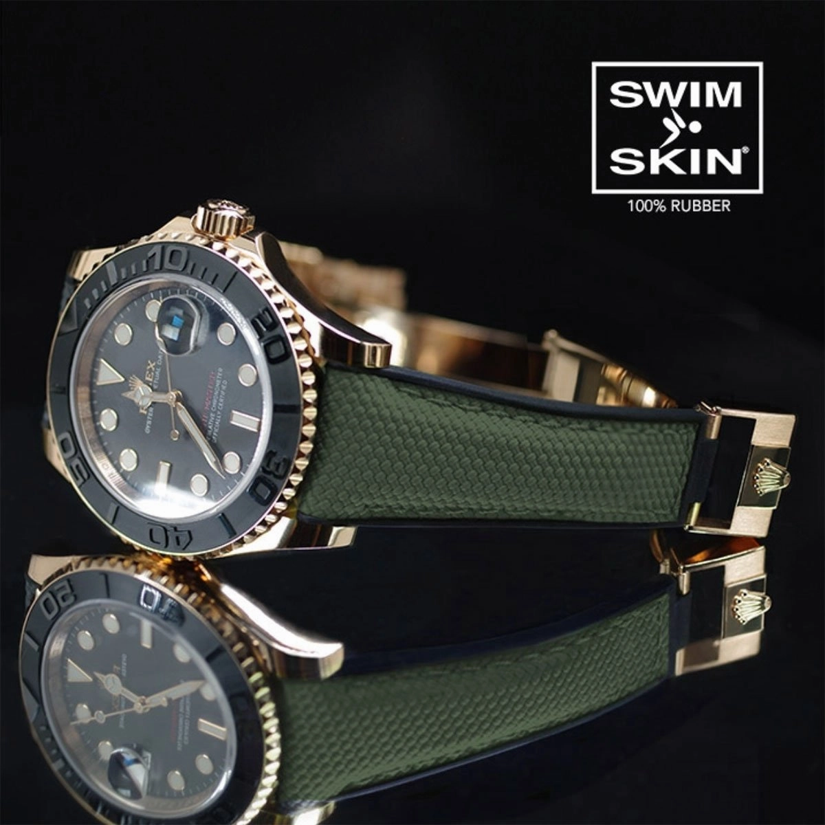 Rolex - Rubber B strap for Yachtmaster on Oysterflex Bracelet - SwimSkin Alligator & Ballistic