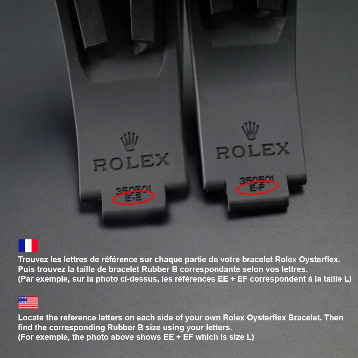 Rolex - Rubber B strap for Yachtmaster on Oysterflex Bracelet - SwimSkin Alligator & Ballistic