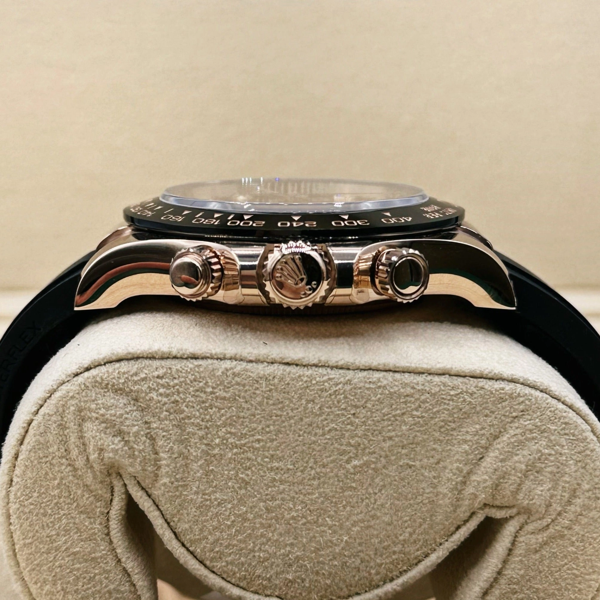 Rolex Cosmograph Daytona 40mm - Ref: 116515ln - Black Diamond Dial & Ceramic Bezel, 18K Rose Gold Case Black Oysterflex Bracelet Men's Watch