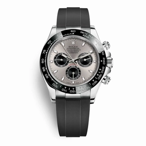 Rolex Cosmograph Daytona 40mm - Ref: 116519ln-0027 - Steel & Black Index Dial & Ceramic Bezel, 18K White Gold Case Black Oysterflex Bracelet Men's Watch