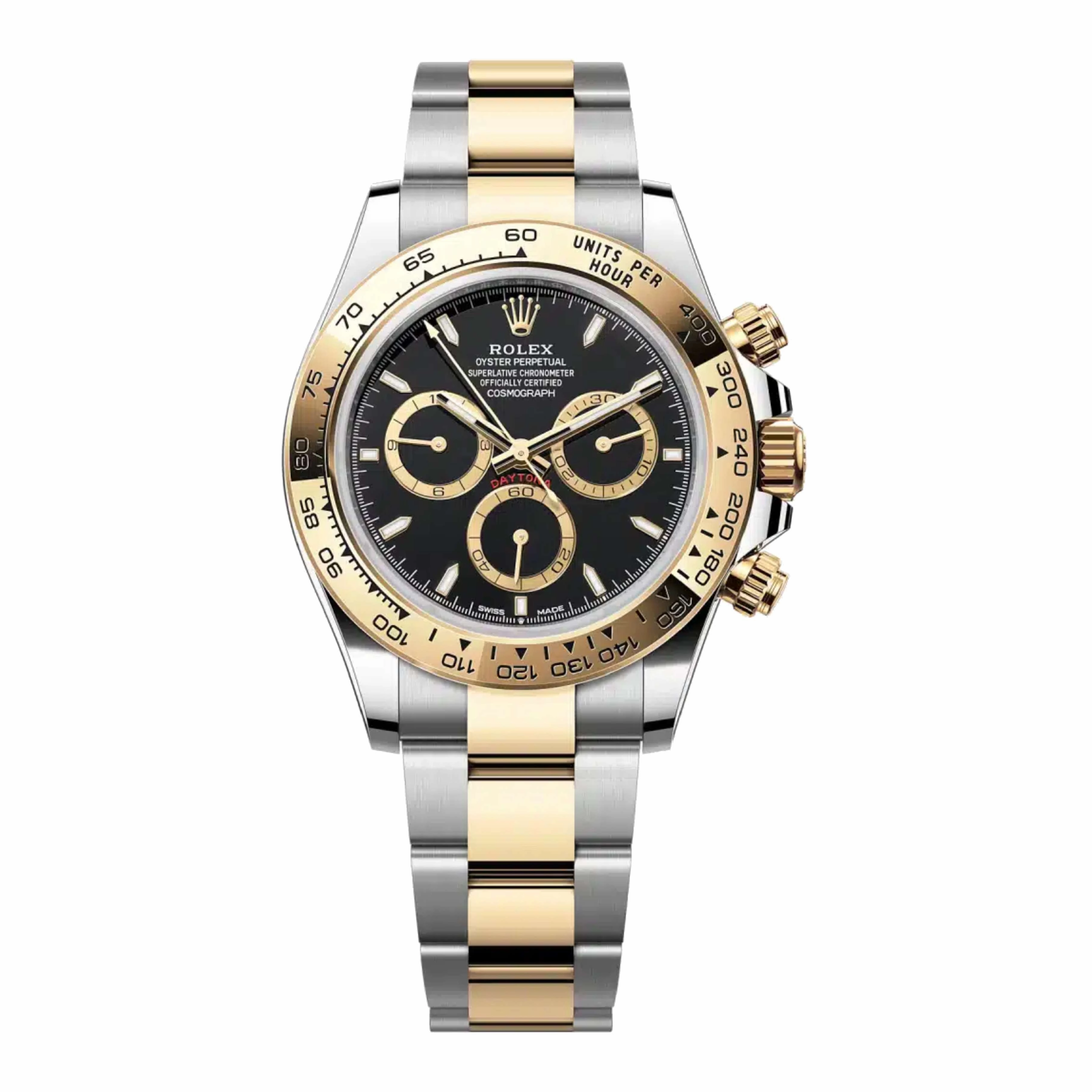 Rolex Cosmograph Daytona 40mm - Ref: 126503 - Black Index Dial & Gold Bezel, Two Tone Stainless Steel & 18K Yellow Gold Oyster Bracelet Men's Watch