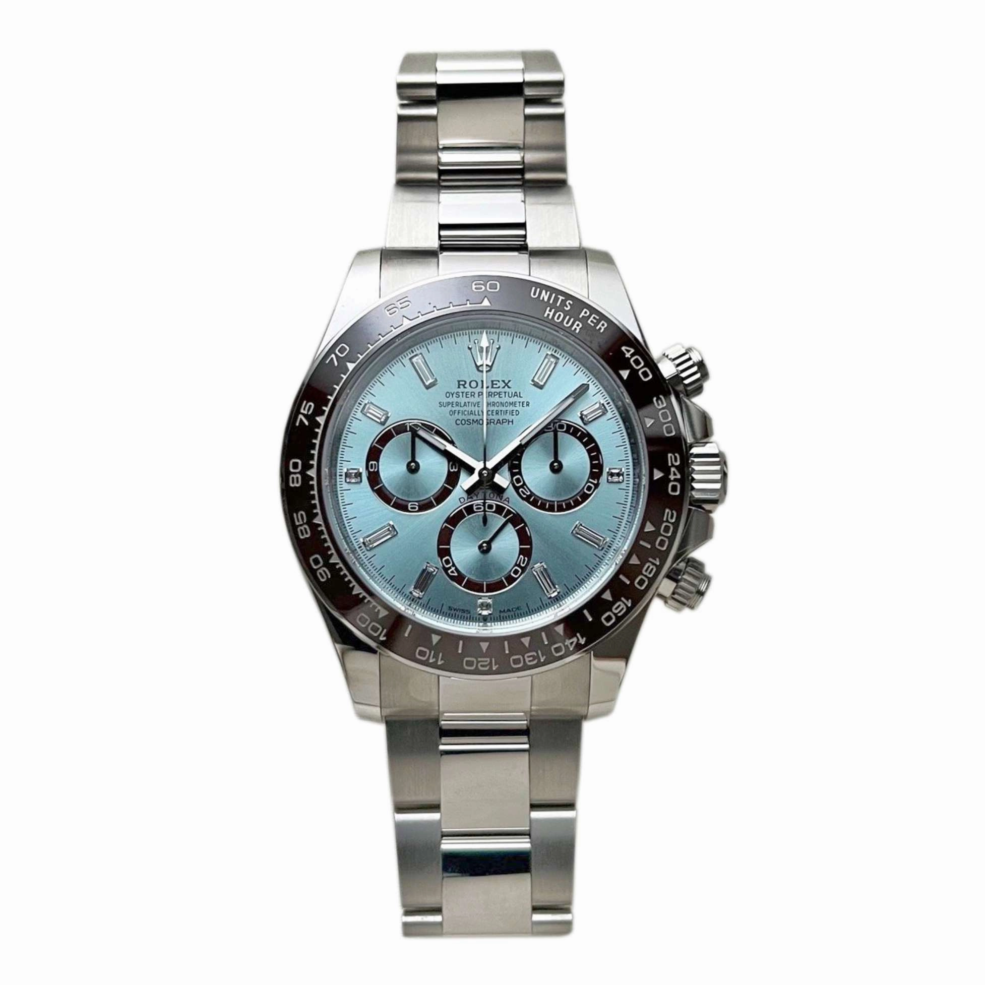 Rolex Cosmograph Daytona 40mm - Ref: 126506A - Ice Blue Diamond Dial & Ceramic Bezel, Platinum Oyster Bracelet Men's Watch