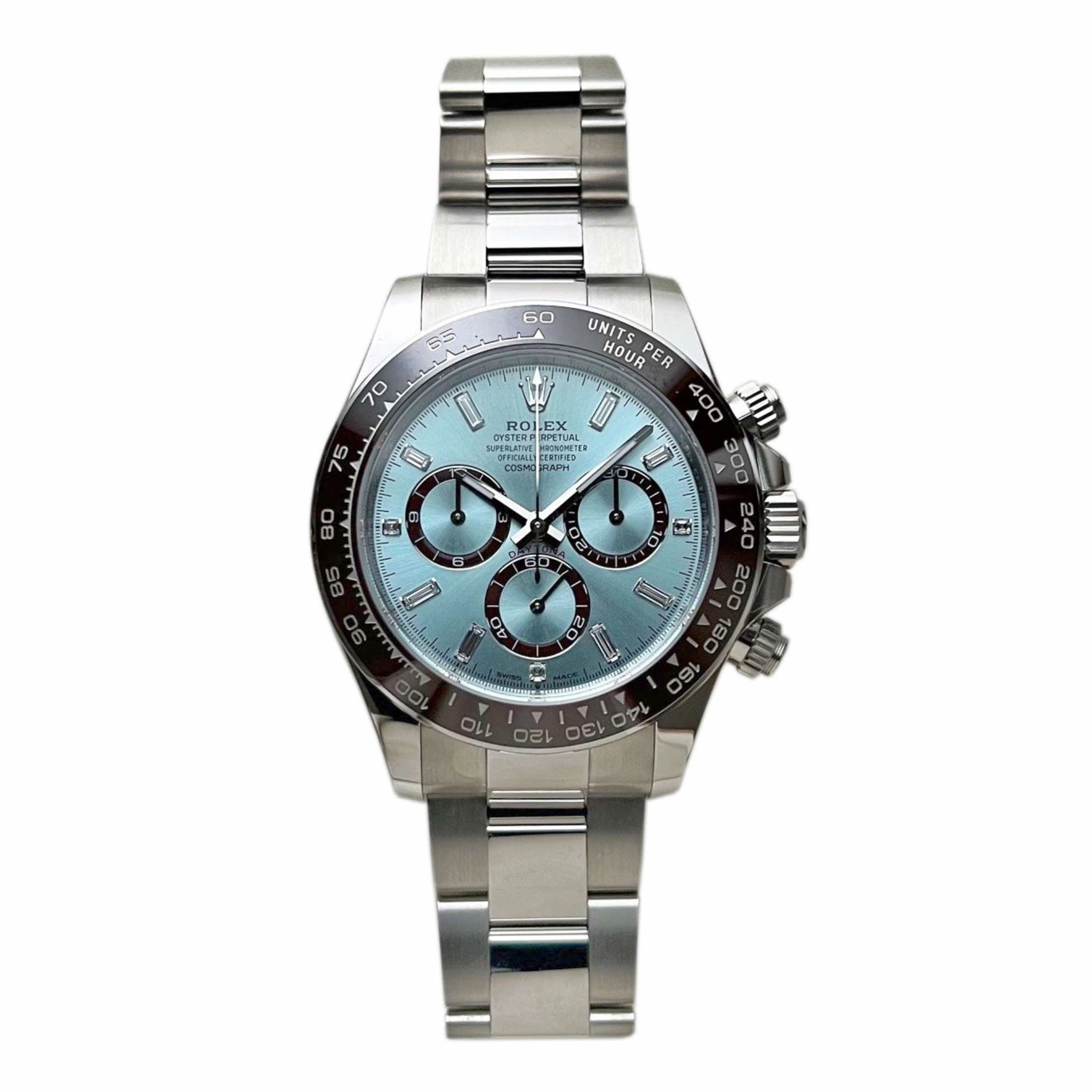Rolex Cosmograph Daytona 40mm - Ref: 126506A - Ice Blue Diamond Dial & Ceramic Bezel, Platinum Oyster Bracelet Men's Watch