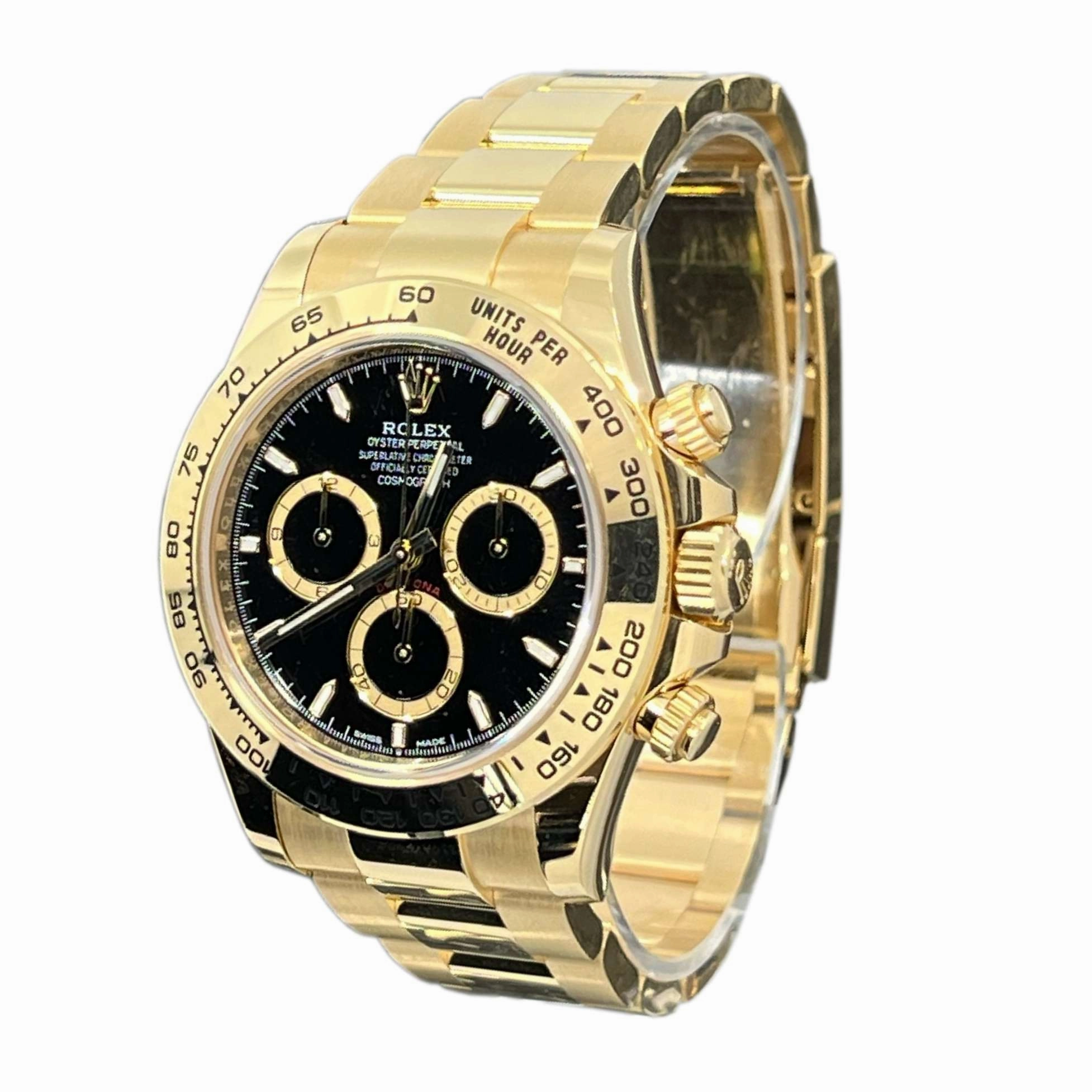Rolex Cosmograph Daytona 40mm - Ref: 126508 - Black Index Dial, 18K Yellow Gold Oyster Bracelet Men's Watch