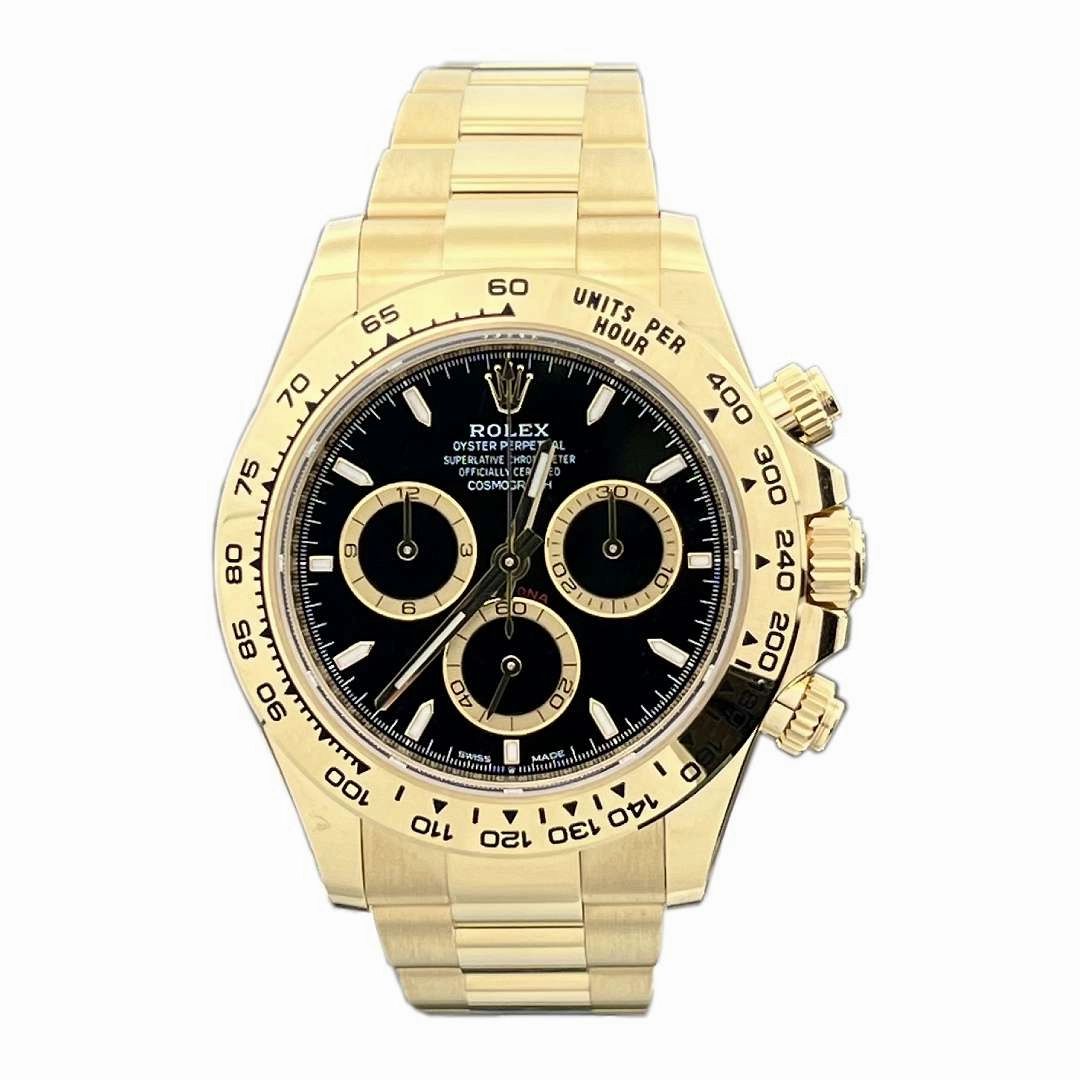 Rolex Cosmograph Daytona 40mm - Ref: 126508 - Black Index Dial, 18K Yellow Gold Oyster Bracelet Men's Watch