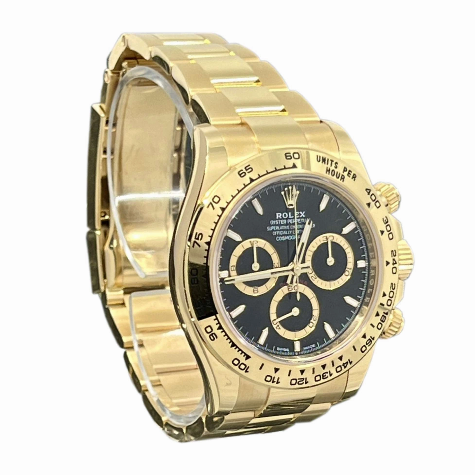 Rolex Cosmograph Daytona 40mm - Ref: 126508 - Black Index Dial, 18K Yellow Gold Oyster Bracelet Men's Watch