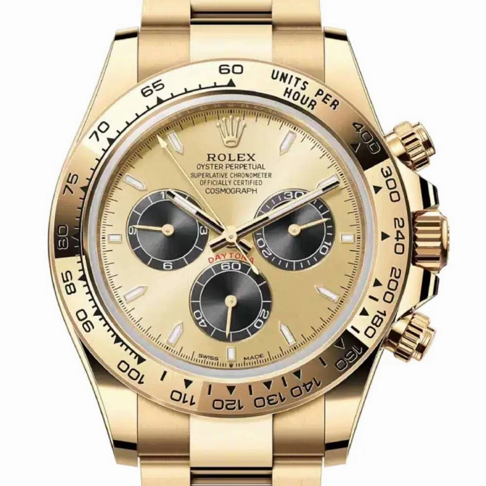 Rolex Cosmograph Daytona 40mm - Ref: 126508 - Golden & Black Index Dial, 18K Yellow Gold Oyster Bracelet Men's Watch