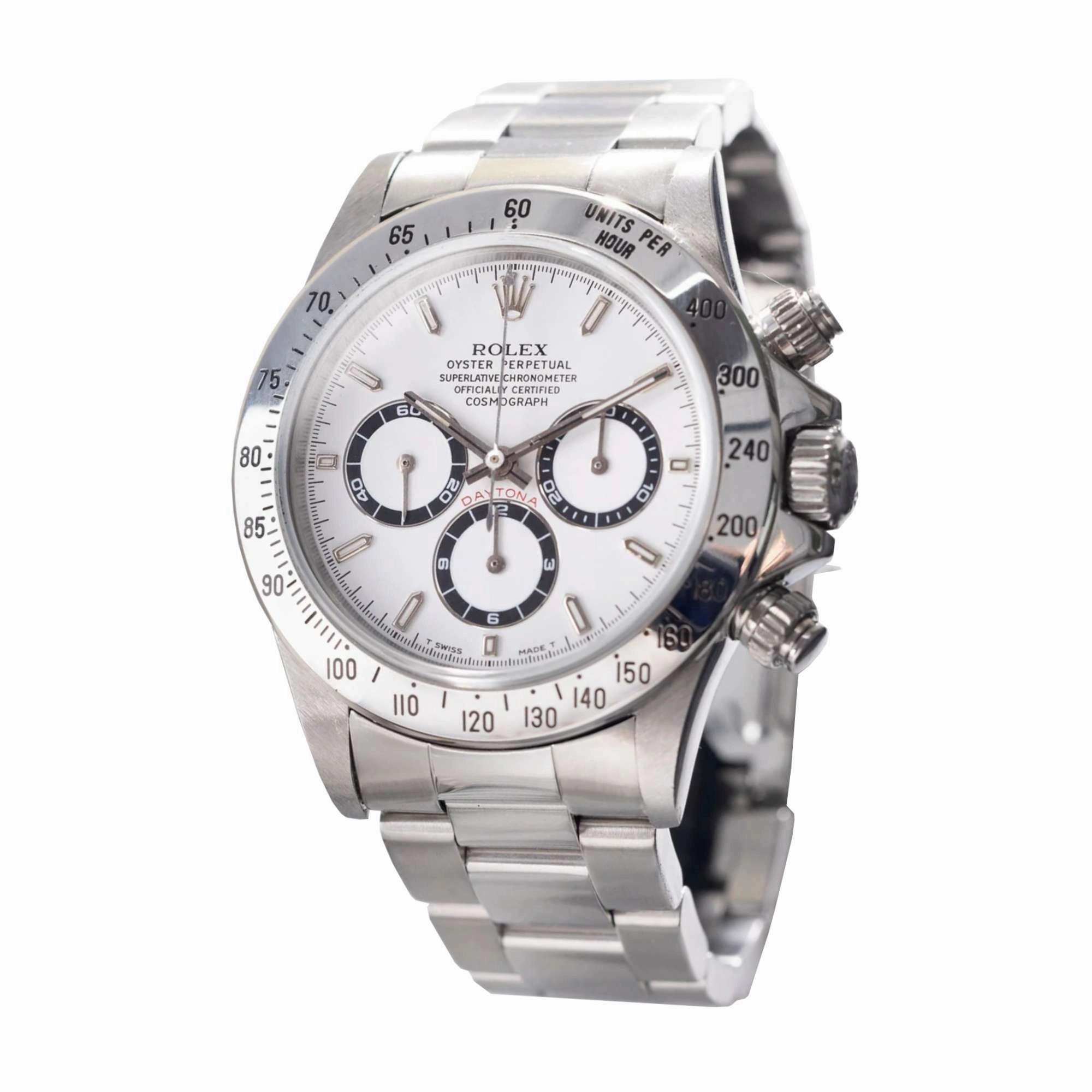 Rolex Cosmograph Daytona 40mm - Ref: 16520 - White Index Dial, Stainless Steel Oyster Bracelet Men's Watch