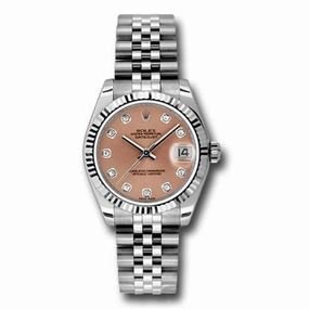 Rolex Datejust 31mm - Ref: 178274-0022 - Pink Diamond Dial, Stainless Steel Jubilee Bracelet Women's Watch