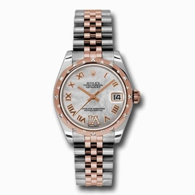 Rolex Datejust 31mm - Ref: 178341 mdrj - White Mother of Pearl Roman Diamond Dial & Diamond Bezel, Two Tone Stainless Steel & 18K Rose Gold Jubilee Bracelet Women's Watch