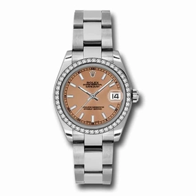 Rolex Datejust 31mm - Ref: 178384-0059 - Pink Dial & Diamond Bezel, Stainless Steel Oyster Bracelet Women's Watch