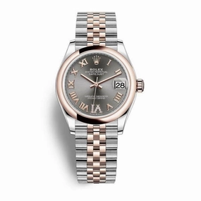 Rolex Datejust 31mm - Ref: 278241-0030 - Rhodium Grey Roman Diamond Dial, Two Tone Stainless Steel & 18K Rose Gold Jubilee Bracelet Women's Watch