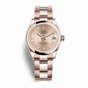 Rolex Datejust 31mm - Ref: 278245-0033 - Rose Roman Dial, 18K Rose Gold Oyster Bracelet Women's Watch