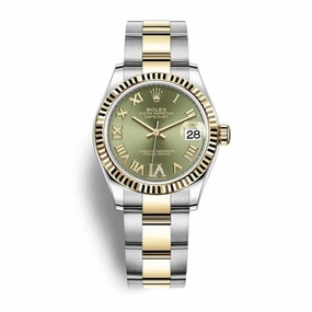 Rolex Datejust 31mm - Ref: 278273-0015 - Olive green Roman Diamond Dial, Two Tone Stainless Steel & 18K Yellow Gold Oyster Bracelet Women's Watch