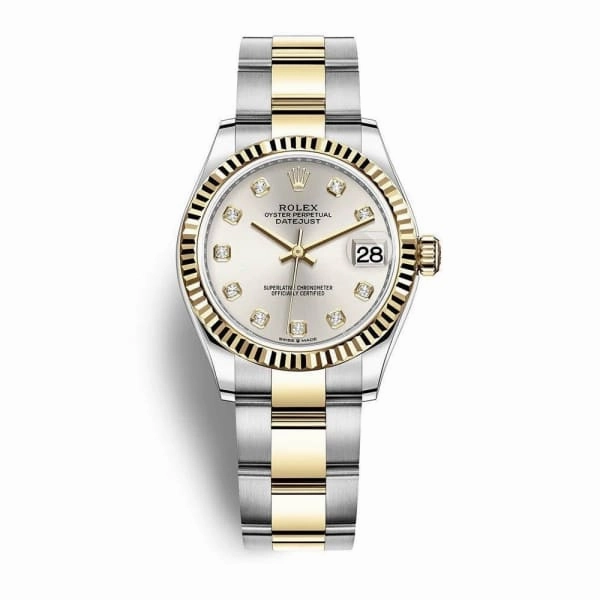 Rolex Datejust 31mm - Ref: 278273-0019 - Silver Diamond Dial, Two Tone Stainless Steel & 18K Yellow Gold Oyster Bracelet Women's Watch