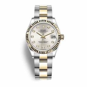 Rolex Datejust 31mm - Ref: 278273-0019 - Silver Diamond Dial, Two Tone Stainless Steel & 18K Yellow Gold Oyster Bracelet Women's Watch
