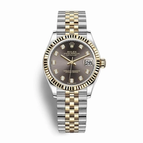 Rolex Datejust 31mm - Ref: 278273-0022 - Dark Grey Diamond Dial, Two Tone Stainless Steel & 18K Yellow Gold Jubilee Bracelet Women's Watch
