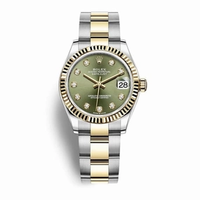 Rolex Datejust 31mm - Ref: 278273-0029 - Olive Green Diamond Dial, Two Tone Stainless Steel & 18K Yellow Gold Oyster Bracelet Women's Watch