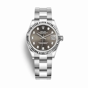 Rolex Datejust 31mm - Ref: 278274-0007 - Dark Grey Diamond Dial, Stainless Steel Oyster Bracelet Women's Watch