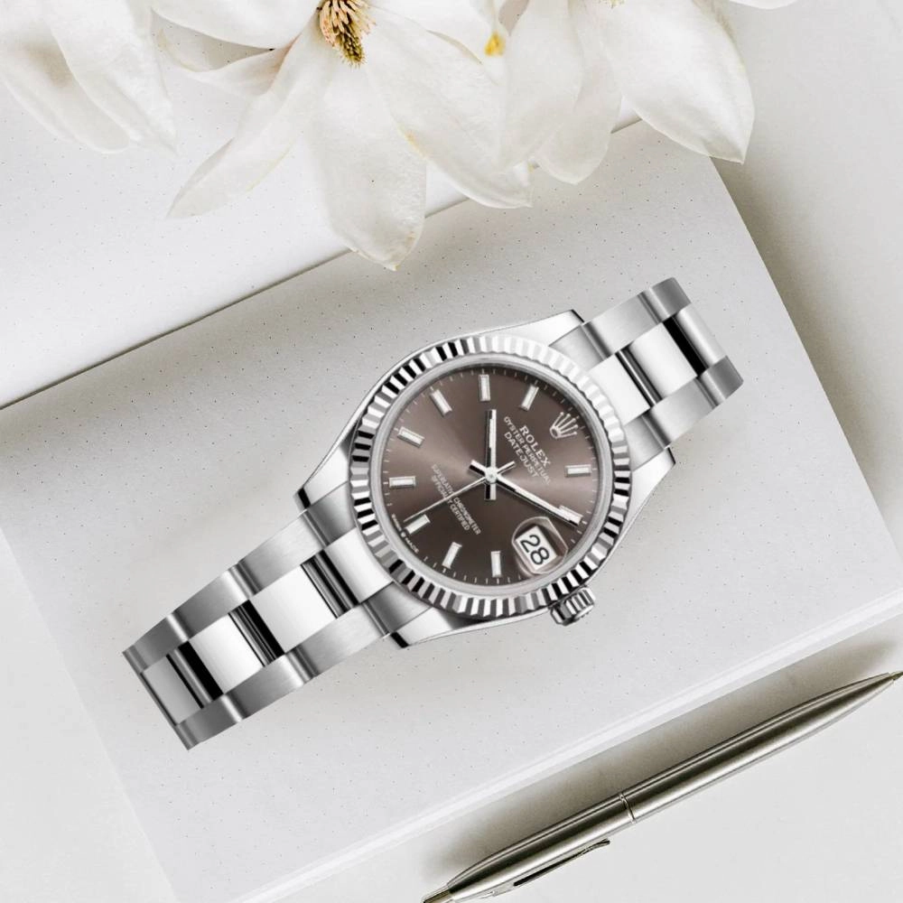 Rolex Datejust 31mm - Ref: 278274-0015 - Dark Grey Stick Dial, Stainless Steel Oyster Bracelet Women's Watch