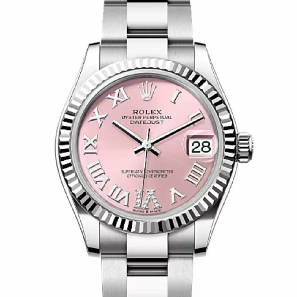 Rolex Datejust 31mm - Ref: 278274-0023 - Pink Roman Diamond Dial, Stainless Steel Oyster Bracelet Women's Watch