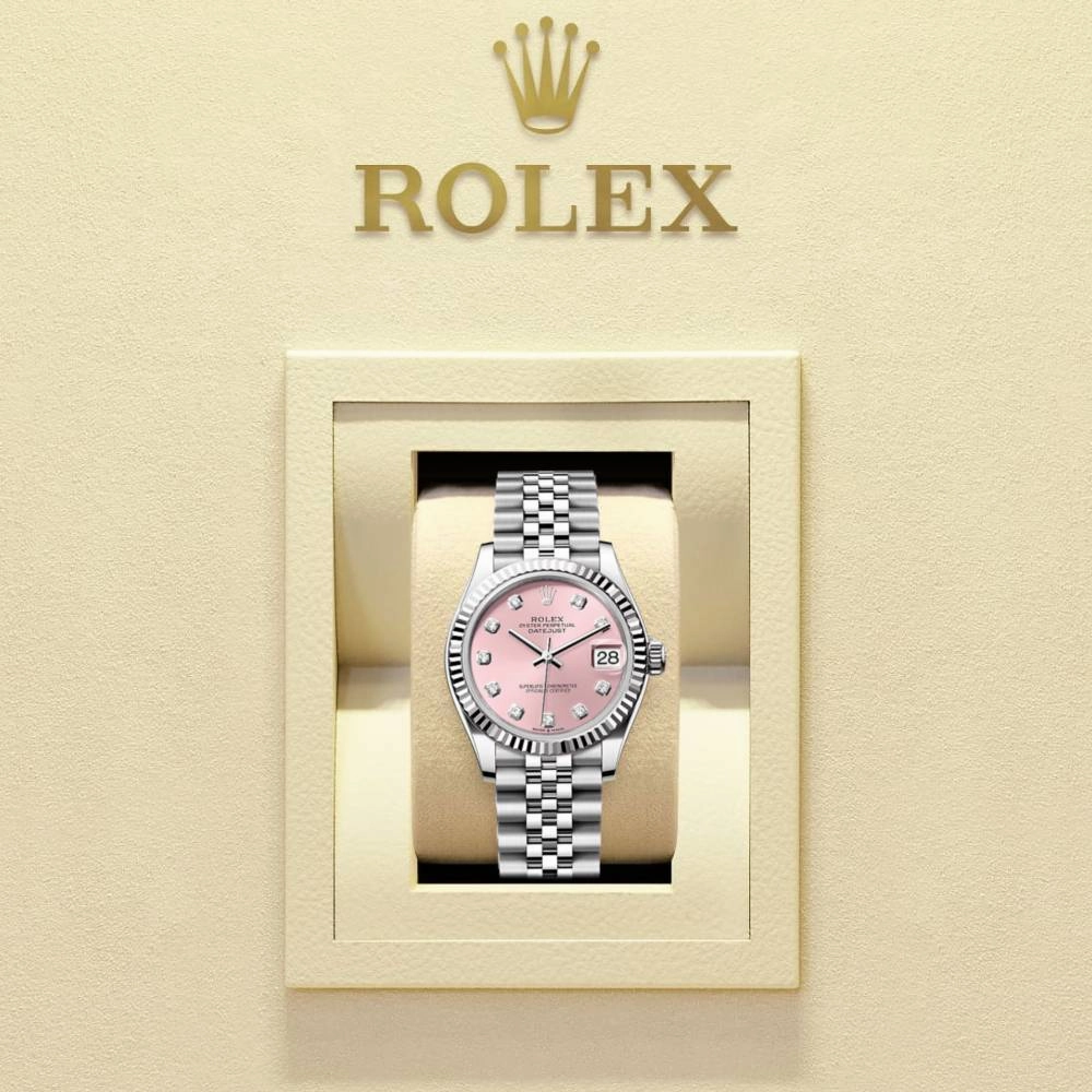 Rolex Datejust 31mm - Ref: 278274-0032 - Pink Diamond Dial, Stainless Steel Jubilee Bracelet Women's Watch