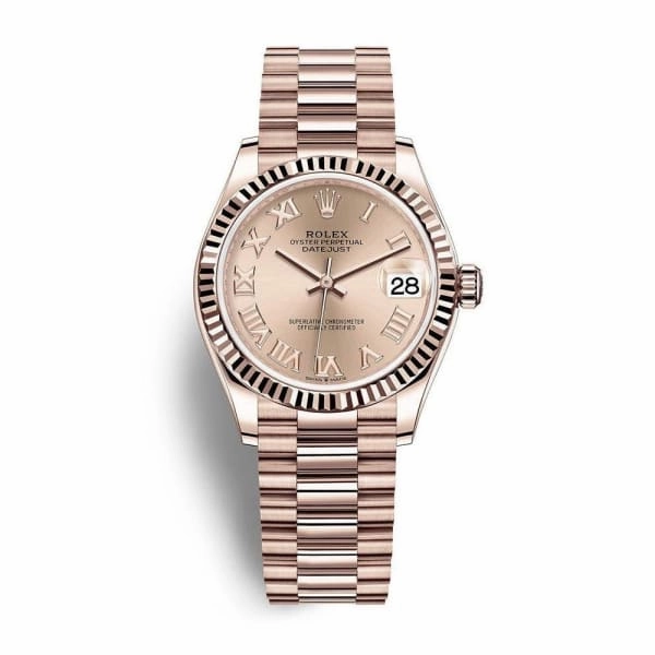 Rolex Datejust 31mm - Ref: 278275-0035 - Rose Dial, 18K Rose Gold President Bracelet Women's Watch