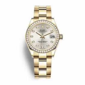 Rolex Datejust 31mm - Ref: 278288rbr-0027 - Silver Dial, 18K Yellow Gold President Bracelet Women's Watch