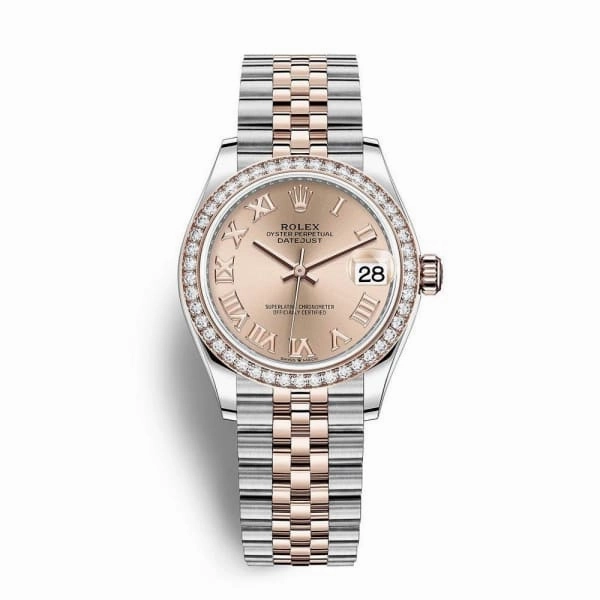 Rolex Datejust 31mm - Ref: 278381rbr-0002 - Rose Roman Dial & Diamond Bezel, Two Tone Stainless Steel & 18K Rose Gold Jubilee Bracelet Women's Watch