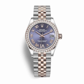Rolex Datejust 31mm - Ref: 278381rbr-0020 - Aubergine Purple Roman Diamond Dial & Diamond Bezel, Two Tone Stainless Steel & 18K Rose Gold Jubilee Bracelet Women's Watch