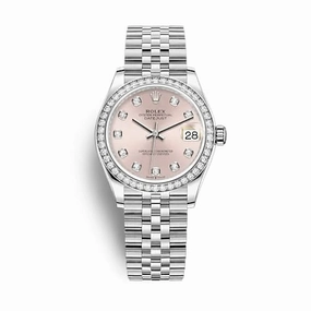 Rolex Datejust 31mm - Ref: 278384rbr-0036 - Pink Diamond Dial & Diamond Bezel, Stainless Steel Jubilee Bracelet Women's Watch