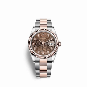 Rolex Datejust 36mm - Ref: 126231-0026 - Chocolate Jubilee Diamond Dial, Two Tone Stainless Steel & 18K Rose Gold Oyster Bracelet Watch