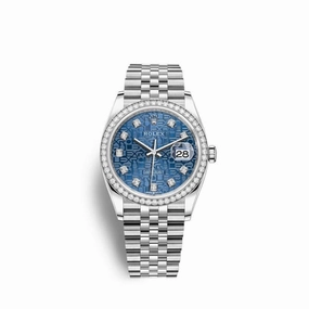 Rolex Datejust 36mm - Ref: 126284rbr-0003 - Blue Jubilee Diamond Dial & Diamond Bezel, Stainless Steel Jubilee Bracelet Watch
