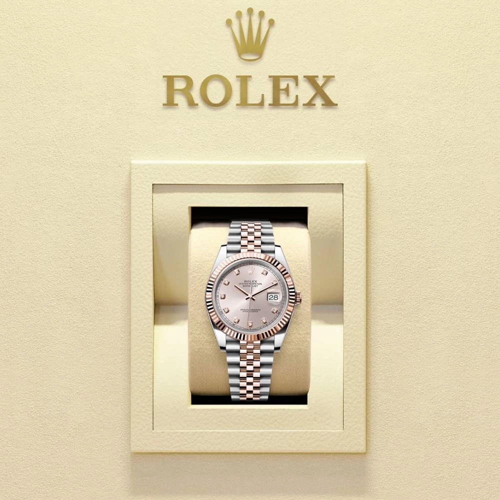 Rolex Datejust 41mm - Ref: 126331-0007 - Sundust Diamond Dial, Two Tone Stainless Steel & 18K Rose Gold Oyster Bracelet Men's Watch